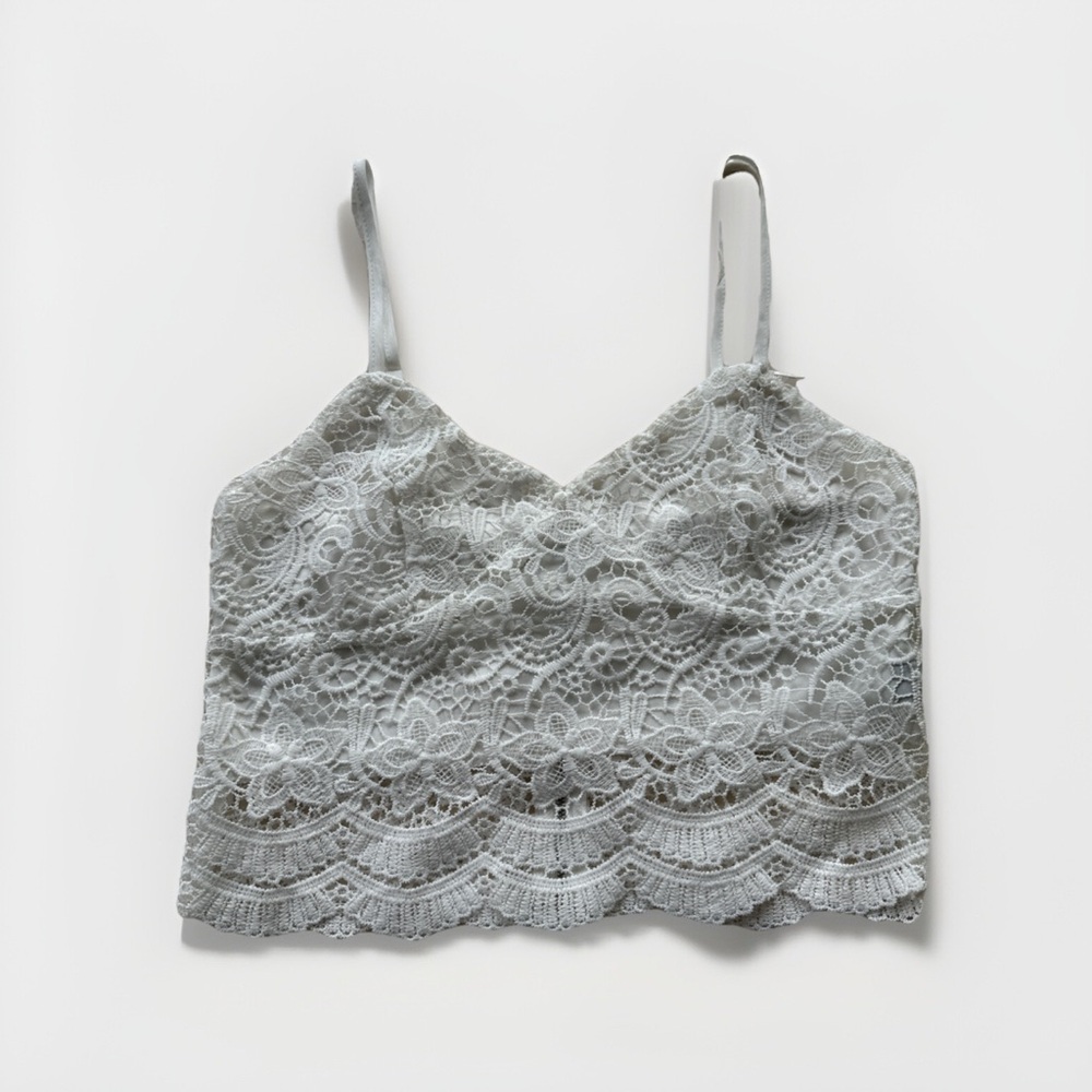 Shein white lace bralette crop top size M excellent condition